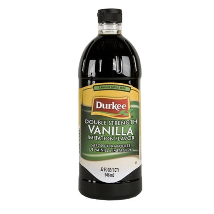 Durkee Imitation Double Strength Vanilla Flavoring, 6 x 32 fl oz Case - Pantry Ingredients