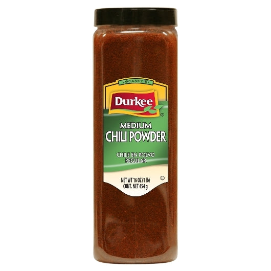 Durkee Medium Chili Powder, 6 x 16 oz Case - Spices Seasonings