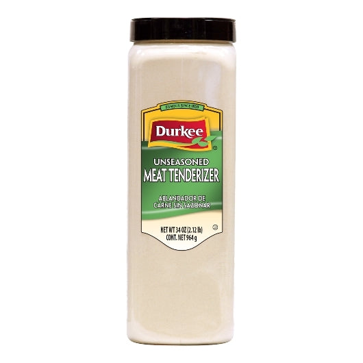 Durkee Unseasoned Meat Tenderizer, 6 x 34 oz Case - Kitchen Smallware