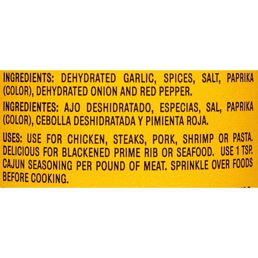 Durkee Cajun Seasoning, 6 x 22 oz Case - DOT product image 7