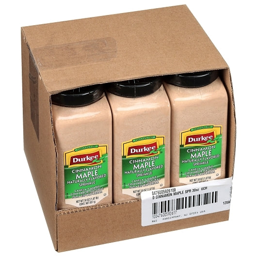 Durkee Cinnamon Maple Sprinkle, 6 x 30 oz Case - GS1 open-case image