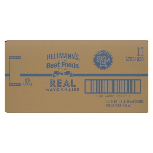 Hellmanns Real Mayonnaise Bulk, 12 x 24 fl oz Case - DOT product image 4