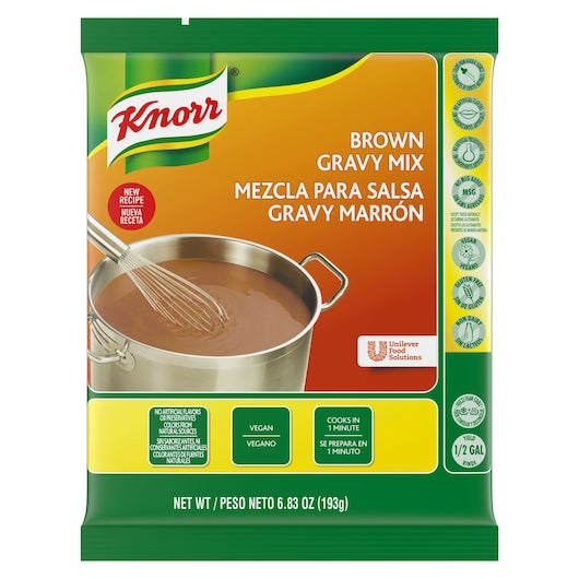 Knorr Brown Gravy Mix Packets, 6 x 6.83 oz Case - Condiments & Sauces