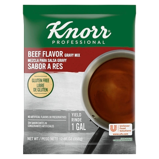 Knorr Beef Flavor Gravy Mix, 6 x 12.6 fl oz Case - Condiments & Sauces