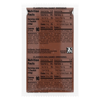 Hellmann's Classics Balsamic Portion Control Dressing Single Serve, 102 x 1.5 oz Case - DOT product image 6