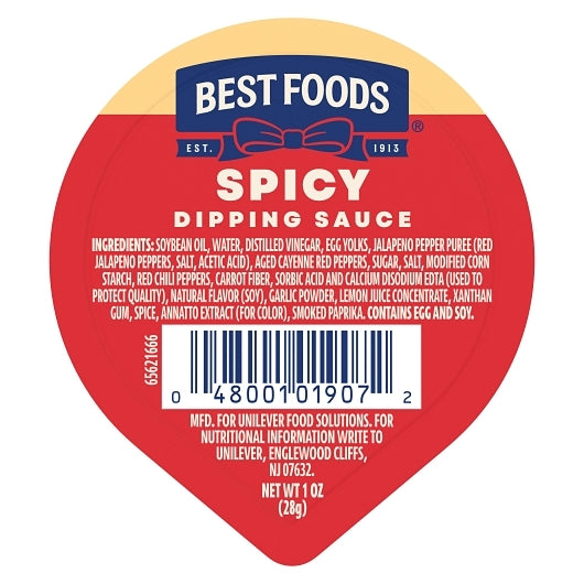 Best Foods Spicy Mayonnaise Dip Cup, 108 x 1 fl oz Case - Condiments & Sauces
