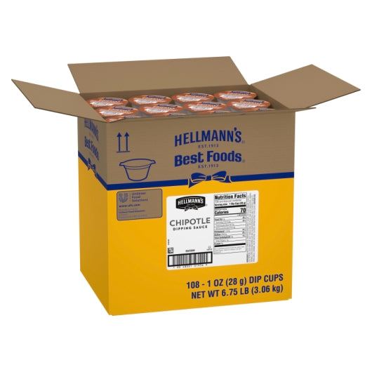 Hellmann's Chipotle Mayonnaise Dip Cup, 108 x 1 fl oz Case - Condiments & Sauces
