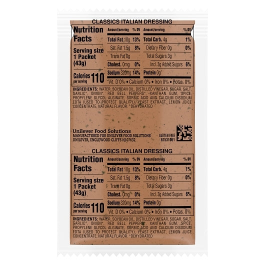 Hellmanns Zesty Italian Classics Italian Salad Dressing Single Serve, 102 x 1.5 oz Case - DOT product image 5