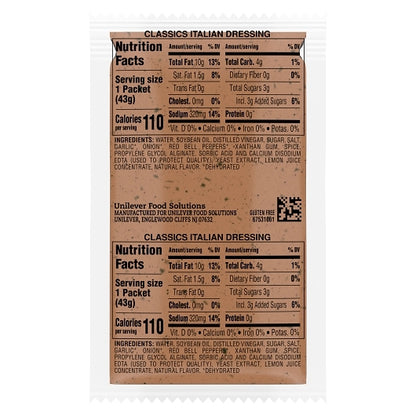 Hellmanns Zesty Italian Classics Italian Salad Dressing Single Serve, 102 x 1.5 oz Case - DOT product image 5