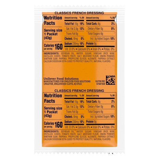 Hellmann's Classics French Salad Dressing Single Serve, 102 x 1.5 oz Case - DOT product image 5