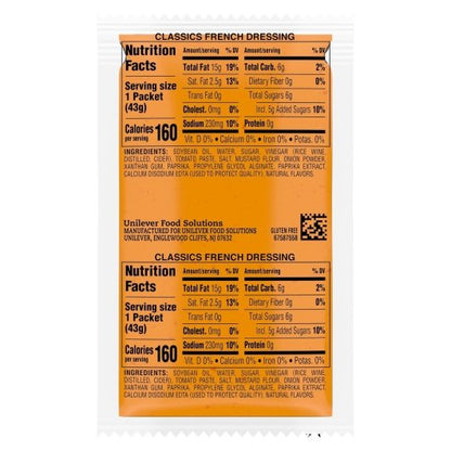 Hellmann's Classics French Salad Dressing Single Serve, 102 x 1.5 oz Case - DOT product image 5