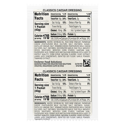 Hellmanns Creamy Caesar Classics Caesar Salad Dressing Single Serve, 102 x 1.5 oz Case - DOT product image 7