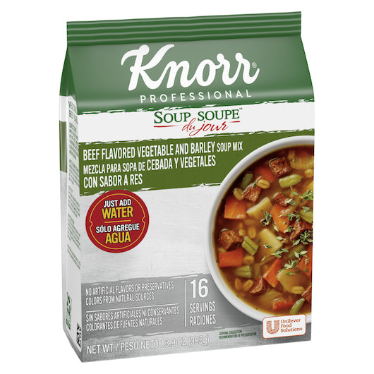 Knorr Soup Du Jour Beef Flavored Vegetable And Barley Mix, 4 x 13.9 oz Case - DOT product image 5