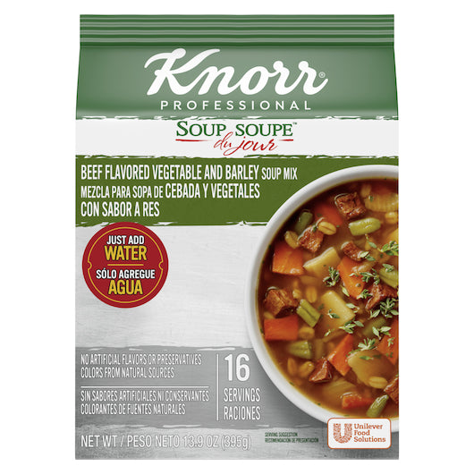 Knorr Soup Du Jour Beef Flavored Vegetable And Barley Mix, 4 x 13.9 oz Case - DOT product image 3