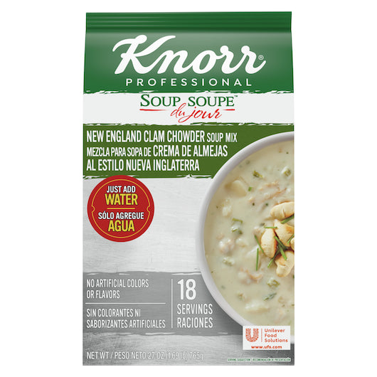Knorr Professional Soup Du Jour New England Clam Chowder Mix, 4 x 27 oz Case - DOT product image 2