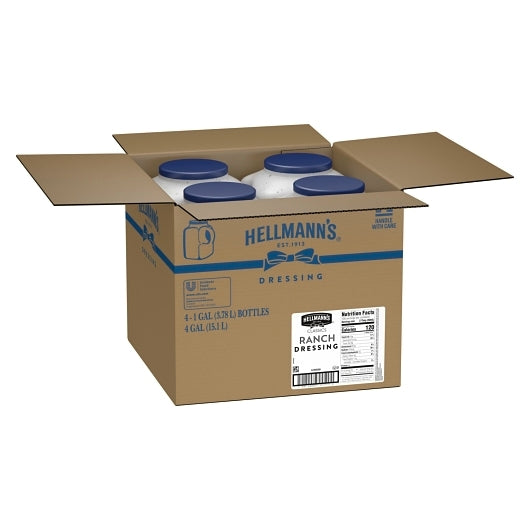 Hellmann's Creamy Ranch Dressing Bulk, 4 x 1 GA Case - Condiments & Sauces