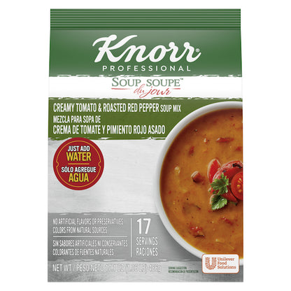 Knorr Soup Du Jour Creamy Tomato And Roasted Red Pepper Mix, 4 x 17.1 oz Case - Prepared Foods