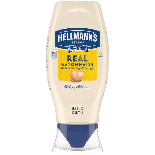 Hellmann's Real Mayonnaise Bottle, 12 x 11.5 fl oz Case - Condiments & Sauces