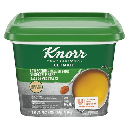 Knorr Ultimate Low Sodium Vegetable Base, 6 x 1 lb Case - Pantry Ingredients