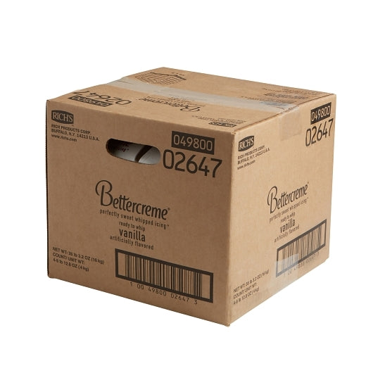 Bettercreme Non-Dairy Vanilla Bettercreme, 4 x 8.8 lb Case - GS1 closed shipping case image