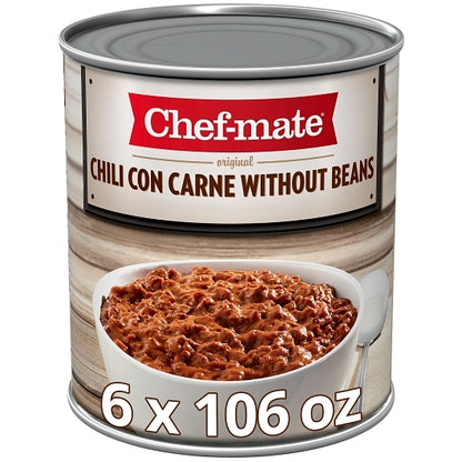 Chef-Mate Chili Original Carne Without Bean, 6 x 6.614 lb Case - Prepared Foods