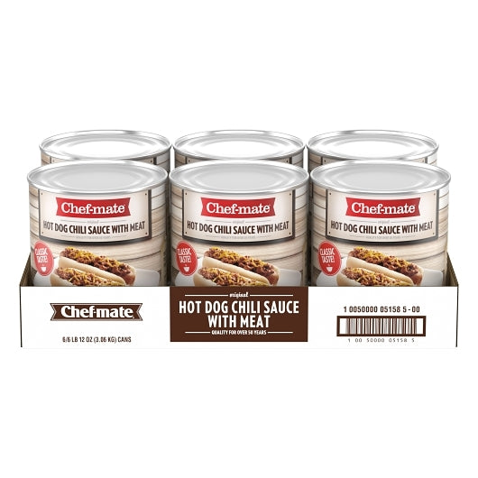 Chef-Mate Hot Dog Chili Sauce with Meat, 6 x 107.937 oz Case - DOT product image 5