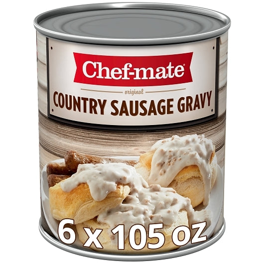 Chef-Mate Country Sausage Gravy, 6 x 105 oz Case - Prepared Foods
