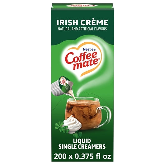 Powder Creamer Irish Creme Single Serve Liquid Creamer, 4 x 18.7 fl oz Case - Coffee & Tea
