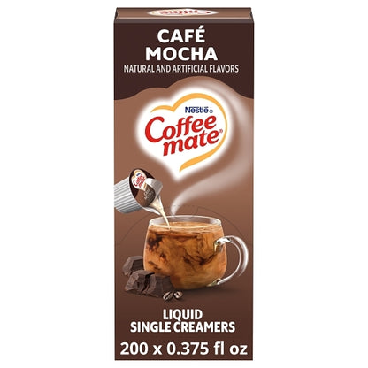 NESTLE COFFEE-MATE Coffee Cafe Mocha Single Serve Liquid Creamer, 4 x 18.7 fl oz Case - Coffee & Tea
