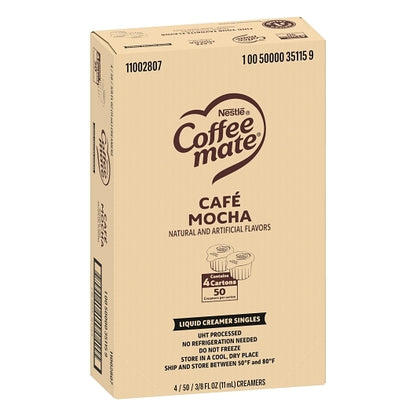 NESTLE COFFEE-MATE Coffee Cafe Mocha Single Serve Liquid Creamer, 4 x 18.7 fl oz Case - DOT product image 6