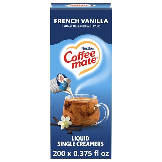 Coffee-mate French Vanilla Single Serve Liquid Creamer, 4 x 18.7 fl oz Case - Coffee & Tea