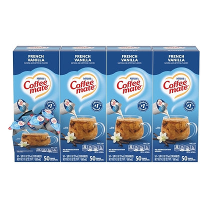 Coffee-mate French Vanilla Single Serve Liquid Creamer, 4 x 18.7 fl oz Case - DOT product image 2