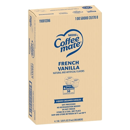 Coffee-mate French Vanilla Single Serve Liquid Creamer, 4 x 18.7 fl oz Case - DOT product image 6
