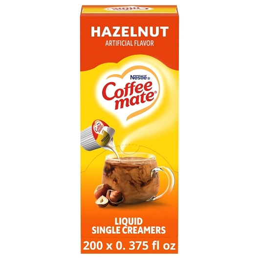 Single-Serving Creamer Hazelnut Single Serve Liquid Creamer, 4 x 18.7 fl oz Case - Coffee & Tea