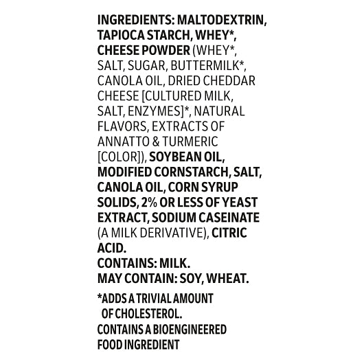 Trio Cheese Sauce Mix, 8 x 2 lb Case - Ingredients label