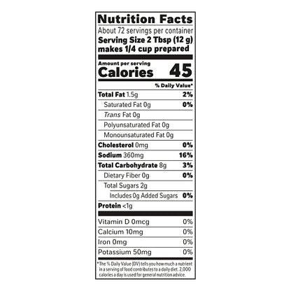 Trio Cheese Sauce Mix, 8 x 2 lb Case - Nutrition facts label