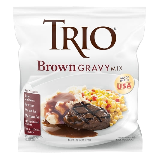 Trio Brown Gravy, 8 x 13.37 oz Case - Condiments & Sauces