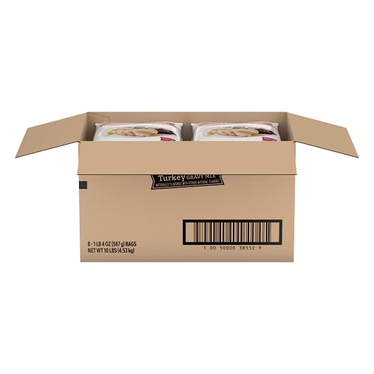 Trio Turkey Gravy Mix, 8 x 1.25 lb Case - GS1 open-case image