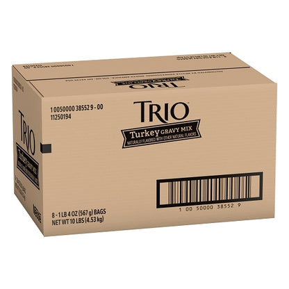 Trio Turkey Gravy Mix, 8 x 1.25 lb Case - GS1 closed shipping case image
