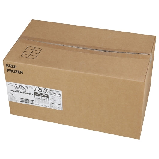 Windsor Freds Breaded Regular Mushrooms, 6 x 4 lb Case - GS1 closed shipping case image