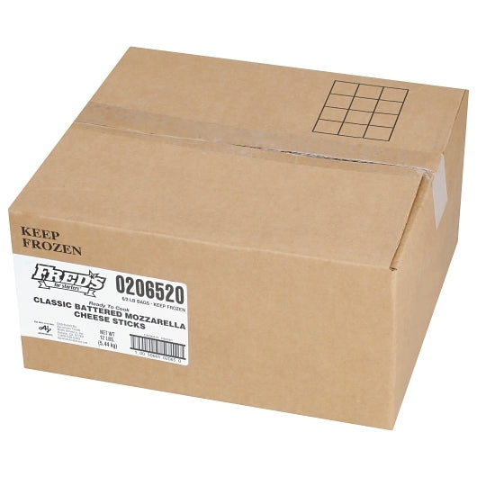 Fred's 3/4 Inch Battered Classic Mozzarella Cheese Sticks, 6 x 2 lb Case - DOT product image 5