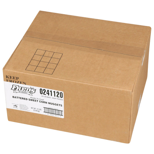 Windsor Freds Ready-To-Cook Battered Corn Nuggets, 6 x 2 lb Case - GS1 closed shipping case image