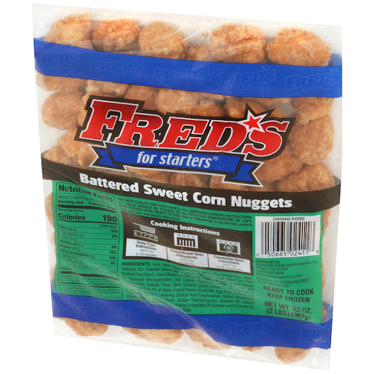 Fred's Battered Corn Nuggets, 6 x 2 lb Case - Frozen Vegetables & Sides