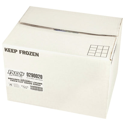 Windsor Freds Breaded Gourmet Breaded Onion Rings, 8 x 2 lb Case - GS1 closed shipping case image