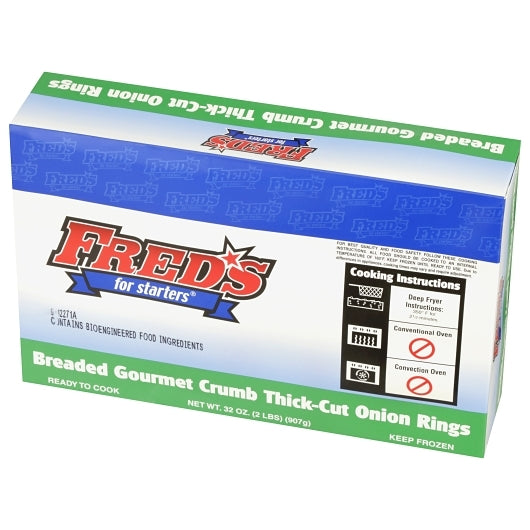 Windsor Freds Breaded Gourmet Breaded Onion Rings, 8 x 2 lb Case - GS1 inner-pack image