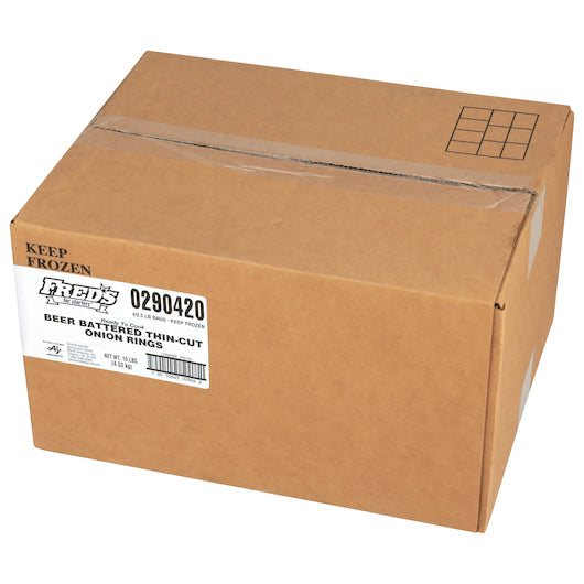 Windsor Freds Beer Battered Onion Rings, 4 x 2.5 lb Case - GS1 closed shipping case image