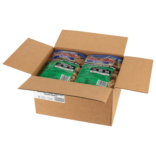 Windsor Freds Beer Battered Onion Rings, 4 x 2.5 lb Case - GS1 open-case image