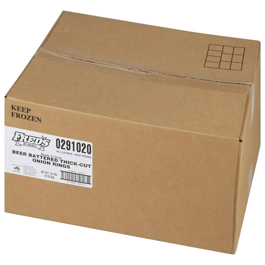 Windsor Freds Beer Battered Onion Rings, 4 x 2.5 lb Case - GS1 closed shipping case image