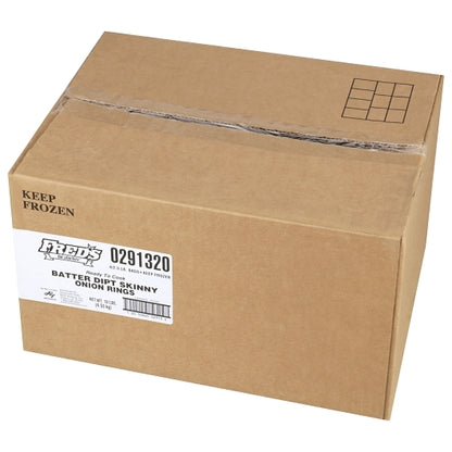 Windsor Freds Battered Skinny Battered Dipped Onion Rings, 4 x 2.5 lb Case - GS1 closed shipping case image