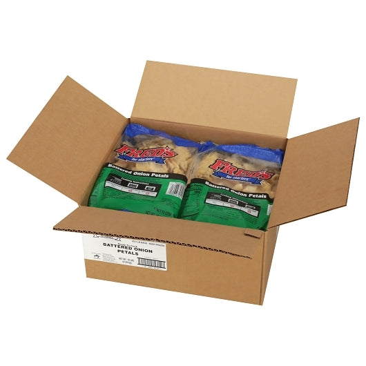 Windsor Freds Ready-To-Fry Battered Onion Petals, 4 x 2.5 lb Case - GS1 open-case image
